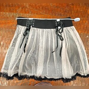 Black & Pink Mesh Corset Skirt